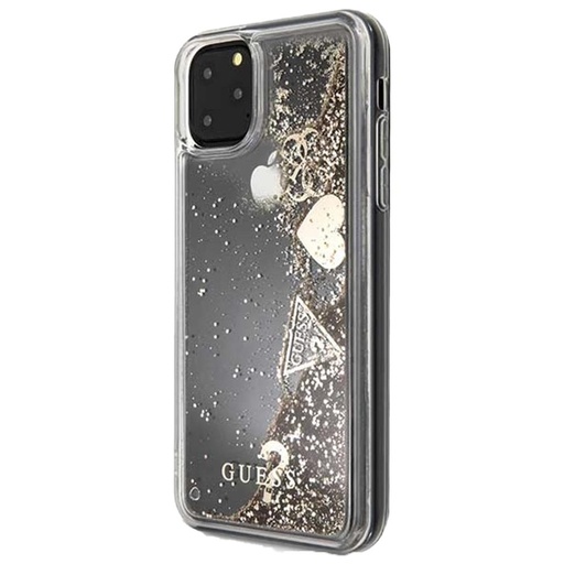 Apple iPhone 11 Pro Max Guess Glitter Hearts puzdro (Zlatý) - GUHCN65GLHFLGO